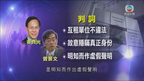 麥齊光曾景文詐騙租津串謀詐騙罪成