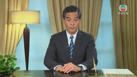 梁振英發表電視講話籲溝通恢復社會秩序 梁振英發表電視講話籲溝通恢復社會秩序