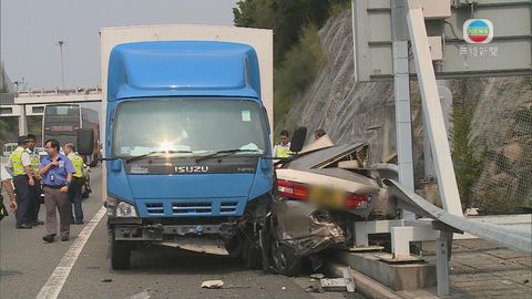 青馬大橋交通意外兩傷 疑切線致碰撞