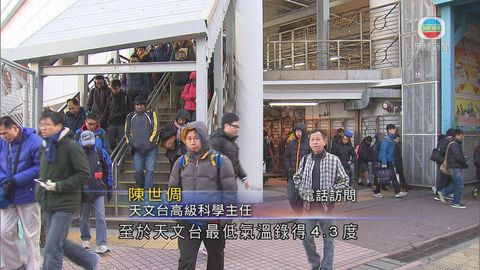 天文台︰本港續受強烈寒潮影響 將逐漸緩和