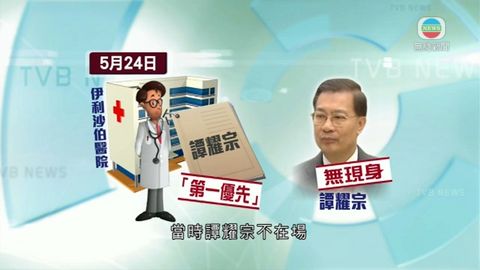 伊院：醫生有適當手術次序權限 惟譚耀宗預約方式非慣常