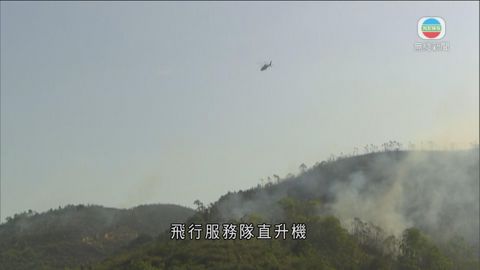 小瀝源山火死灰復燃 飛行服務隊直升機出動救火