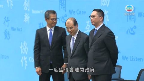 袁國強拒回應離職言論 張建宗冀完成五年任期 袁國強拒回應離職言論 張建宗冀完成五年任期