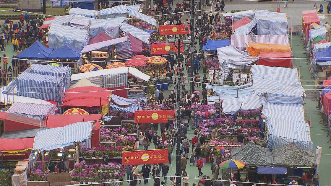 不少市民趁農曆年三十出外行花市 有攤檔一早減價促銷 | 無綫新聞TVB News
