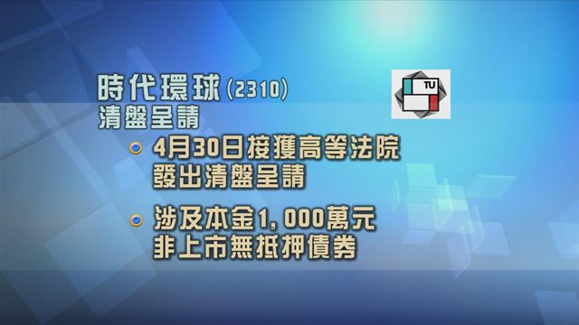 高院向時代環球發清盤呈請