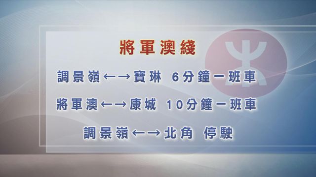 港鐵將軍澳綫局部恢復服務　過海段仍停駛