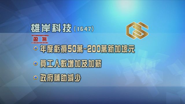 雄岸科技發盈警　料去年轉盈為虧