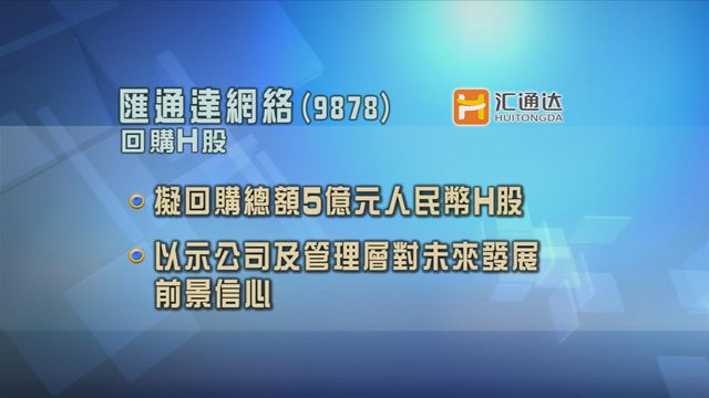 匯通達網絡擬斥資最多5億元人民幣於公開市場回購H股