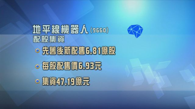 地平線機器人透過先舊後新配股集資逾47億元