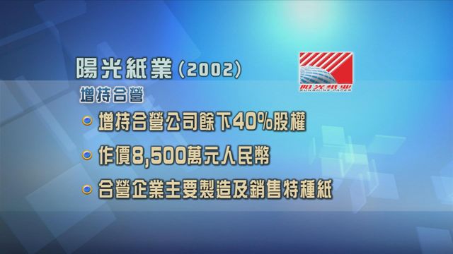 陽光紙業斥資8500萬元人民幣收購合營公司餘下四成股權