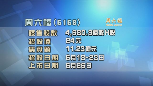 周六福今起招股入場費約2424元　集資逾11億元