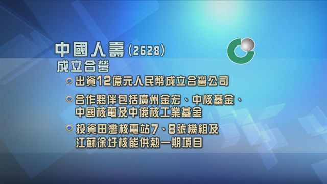 中人壽成立合營公司投資核電項目