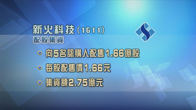 新火科技配股集資逾2.7億元