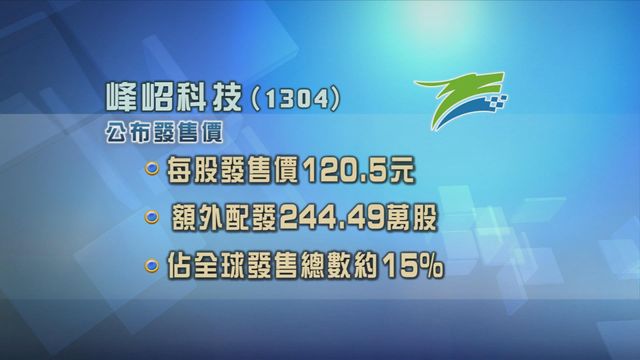 峰岹科技每股招股價定為120.5元　於周三掛牌