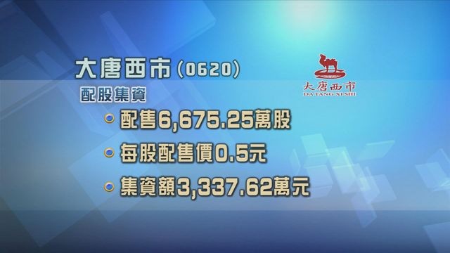 大唐西市配股集資超過3300萬元