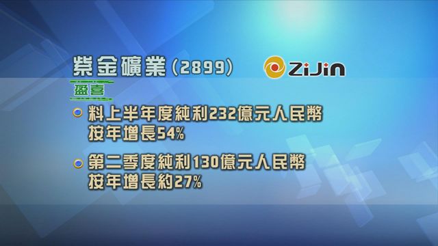 紫金礦業發盈喜