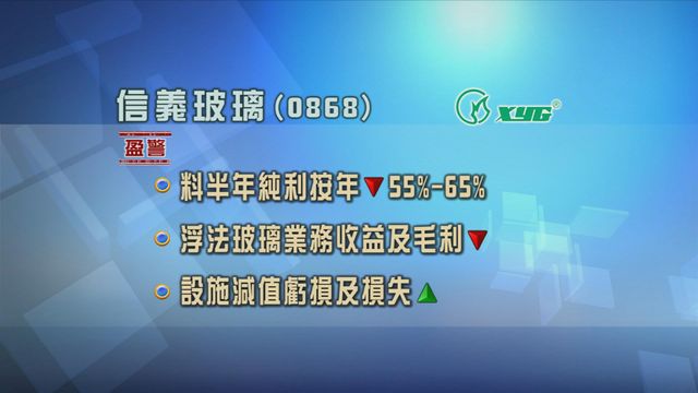 受累浮法玻璃業務收益及毛利下跌等　信義玻璃發盈警