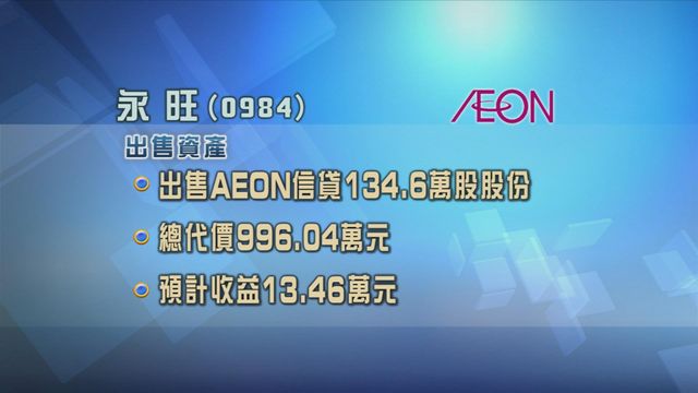 永旺向三成受控出售AEON信貸部分股權