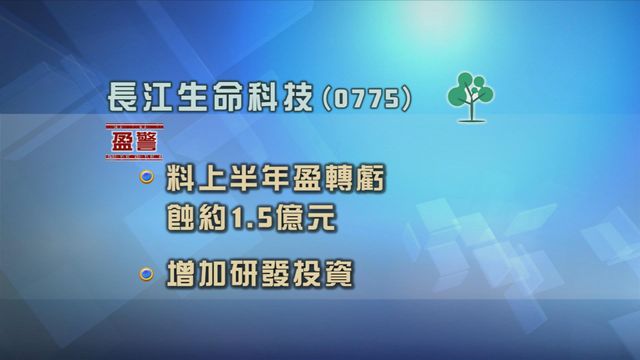 長江生命科技發盈警