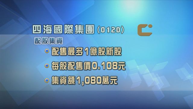 四海國際集團配股集資逾千萬