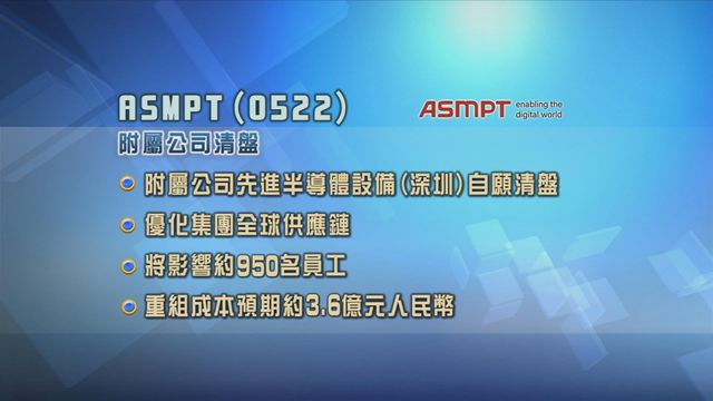 ASMPT深圳附屬公司申請自願清盤
