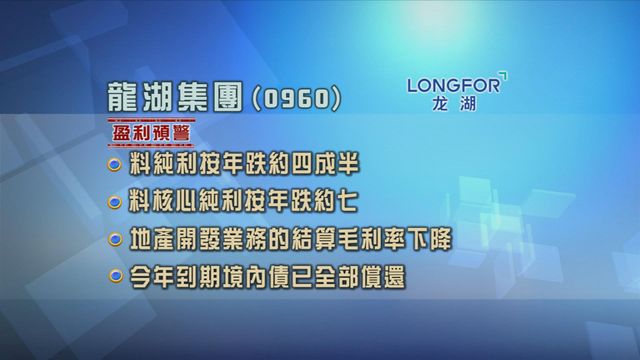 龍湖集團發盈警