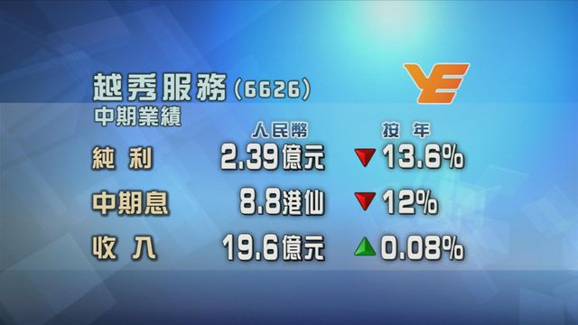 越秀服務上半年少賺一成三
