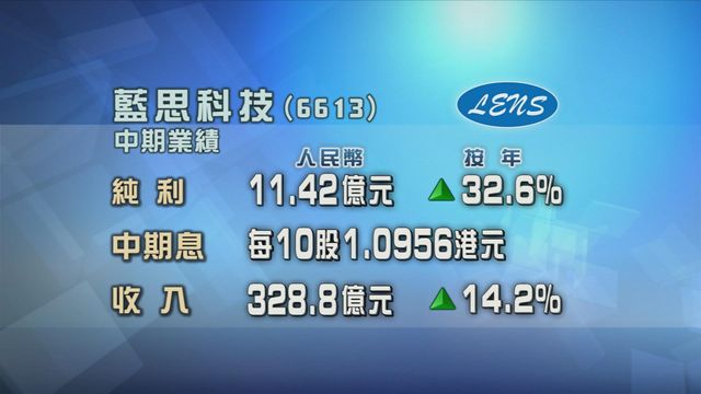 藍思科技半年按年多賺三成二