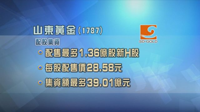 山東黃金配股集資39億元