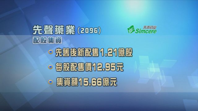 先聲藥業以先舊後新方式配股集資逾15億元