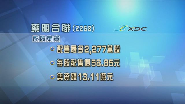 藥明合聯配股集資超過13億元
