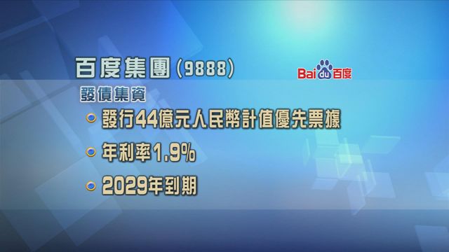 百度集團發行44億元人民幣優先票據
