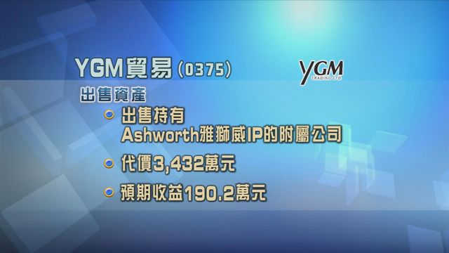 YGM貿易售擁雅獅威知識產權附屬公司予大股東家族成員