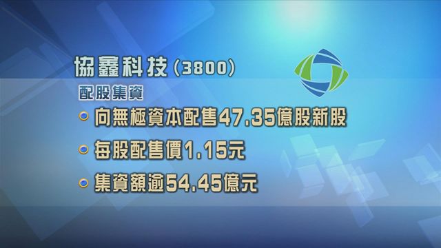 協鑫科技向無極資本配股集資逾54億元