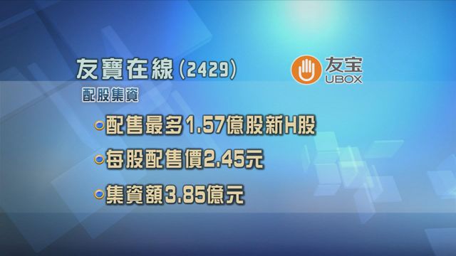 友寶在線配股集資逾3.8億元
