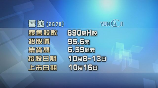 雲迹今起招股　入場費約4828元