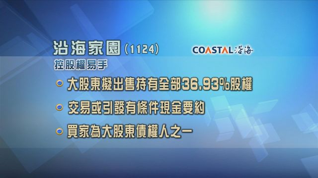 沿海家園大股東擬出售持有全部近三成七股權