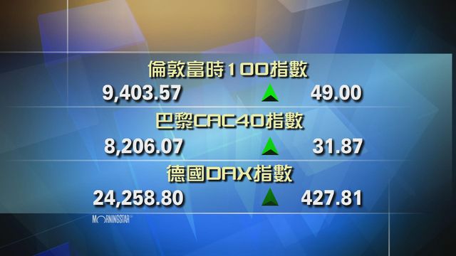 歐洲主要股市上升