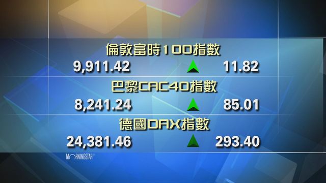 歐洲主要股市上升
