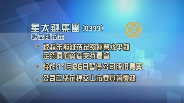 星太鏈集團將被聯交所暫停股份買賣
