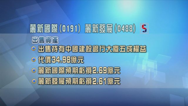 麗新國際及麗新發展以近35億元出售所持中國建設銀行大廈五成權益
