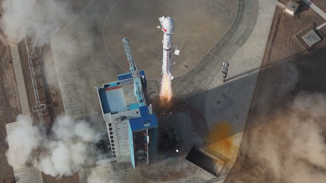 China launches carrier rocket with 9 satellites including one from the UAE China launches carrier rocket with 9 satellites including one from the UAE