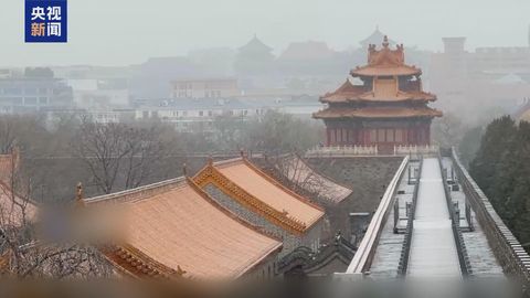 A glimpse of the first snow in Beijing
