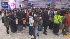 West Kowloon station packed with travelers on Boxing Day
