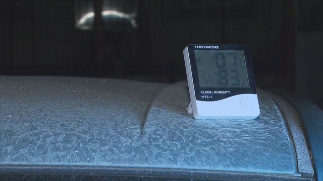 Frost seen in Ta Kwu Ling this morning