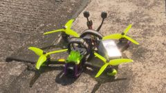 Car damaged by a fallen drone in Jordan