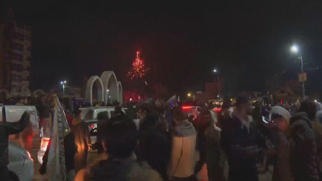 Syrians celebrate ceasefire and gov't forces entry into Raqqa's province