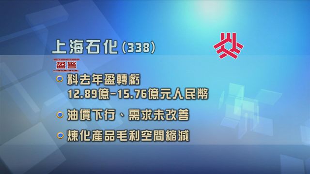 上海石化發盈警