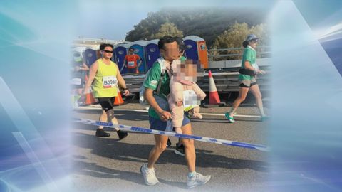 Sources say police ask man gives statement after his marathon run with baby