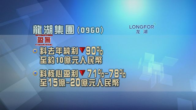 龍湖集團發盈警